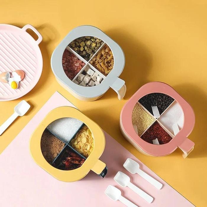 Spices Storage Box Fpur Chamber High Quality Premium Finished Spice Container Spice Jar Spice Box.. 