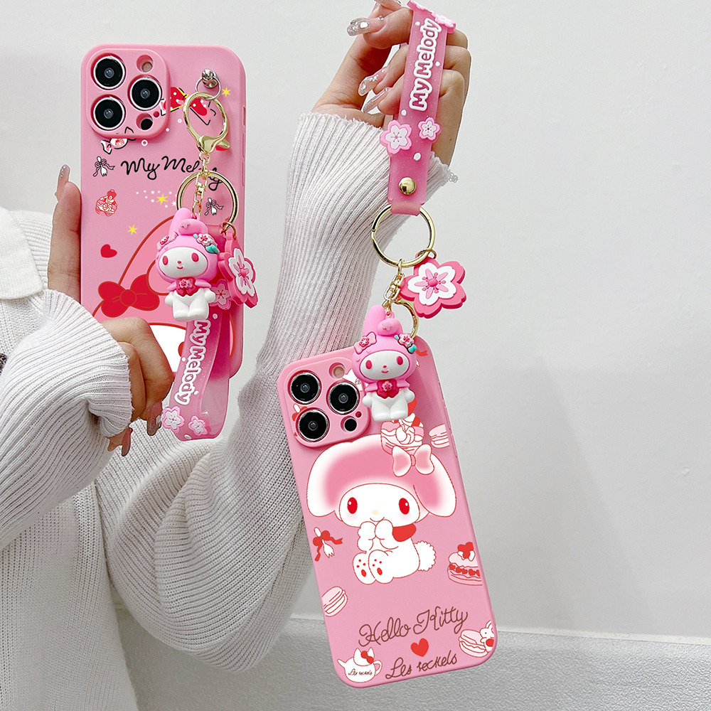 My Melody Soft Cover Case With Keychain For Xiaomi Redmi Note 8 8T 9 9A 9i 9C 10A 9T 10 10C 10X 11 11e 12 12C 13C 13R Pro 5G