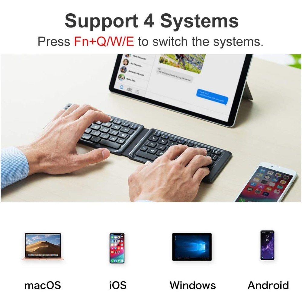 B68 Folding Bluetooth keyboard Rechargeable For Mobile And PC. 