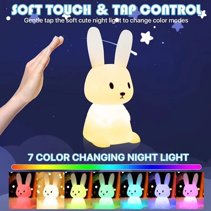 Led Night Light For Children DoDo Duck Nightlight with 20 Minutes Timer Touch for Bedrooms Living Room Rechargeable Desk Lamp. 