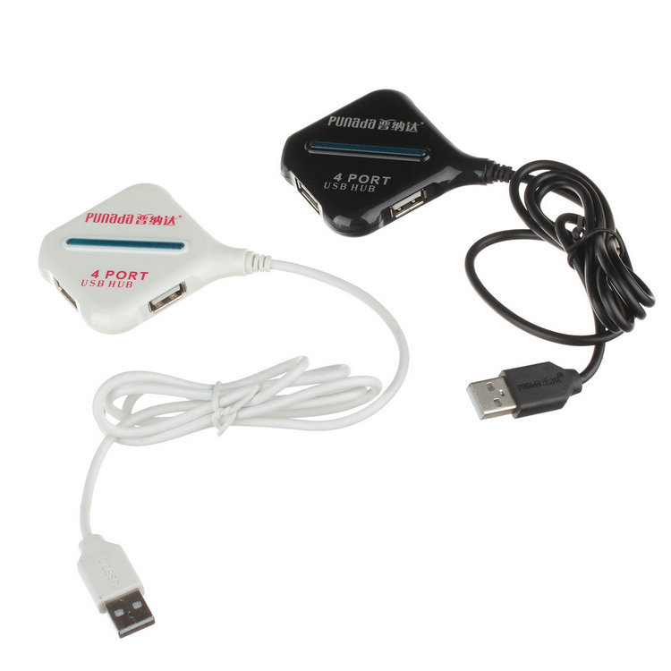 Punada I-1005 4-port USB2.0HUB 4-port USB hub can be equipped with network card, hard disk, 1m cable