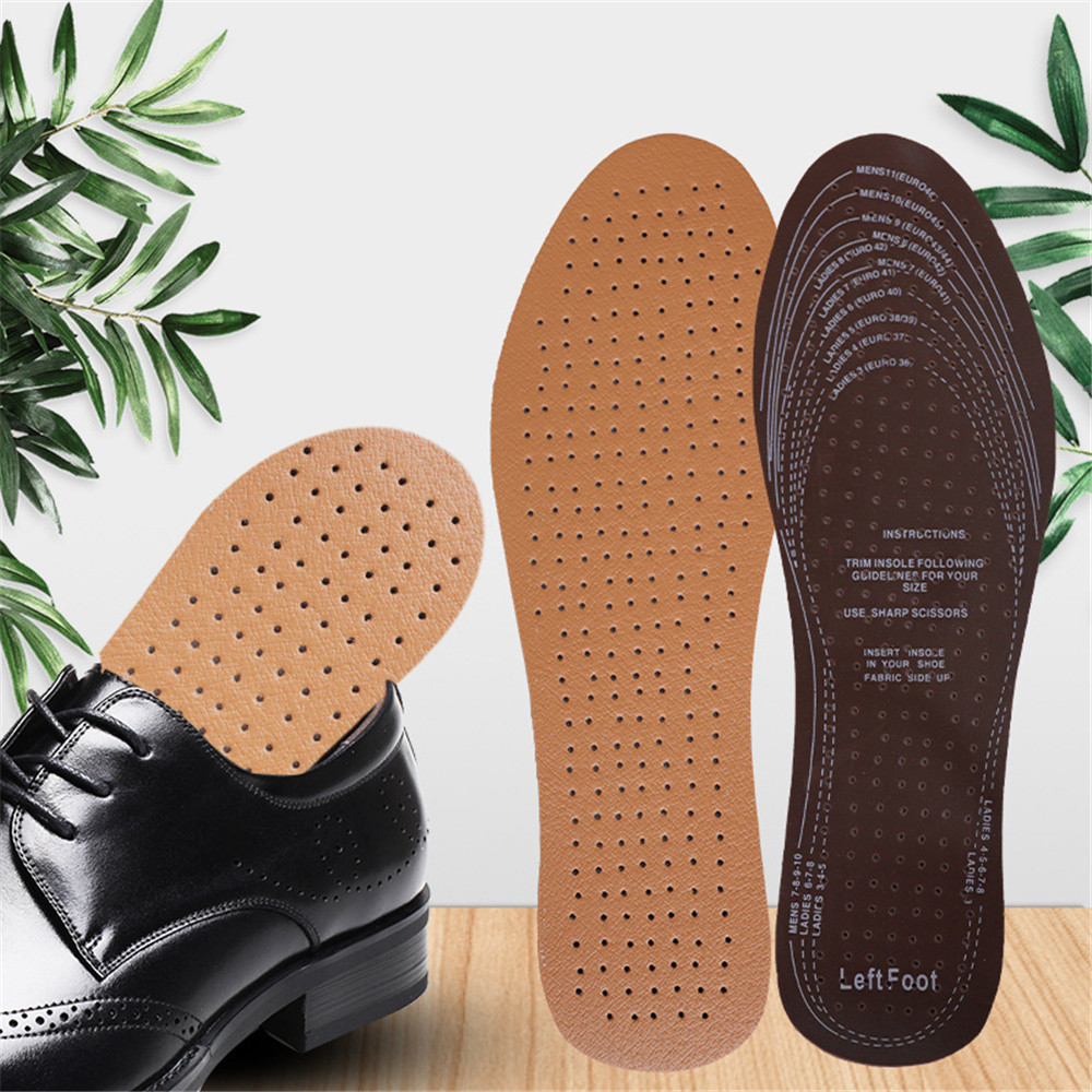 1Pair Ultra Thin Breathable PU Leather Shoe Insoles Large Size Absorb Sweat Deodorant Replacement Inner Soles Shoe Insole Pads