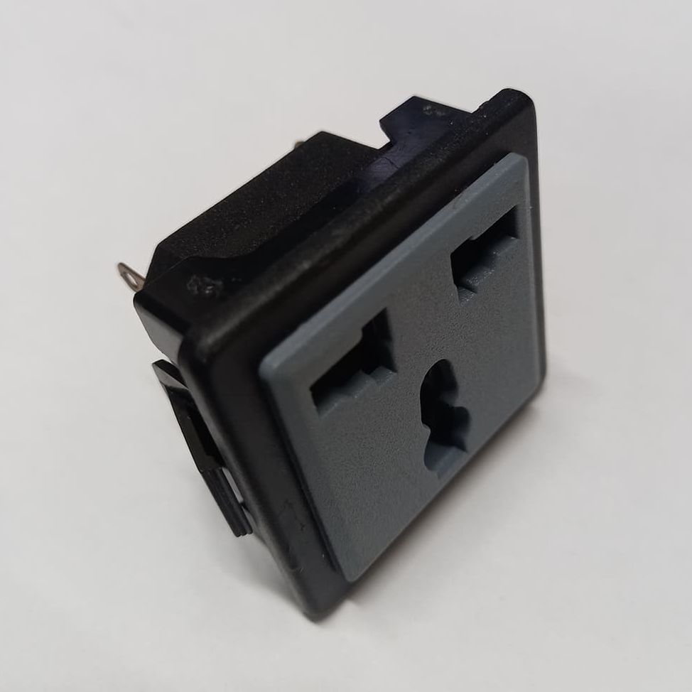 BLACK IPS Socket 3 Pin Panel Mount AC 220V IPS 3 Pin Socket For IPS Power Socket UPS Socket 3 Pin Leads Adapters - Multi Plug - Multi Plug. 