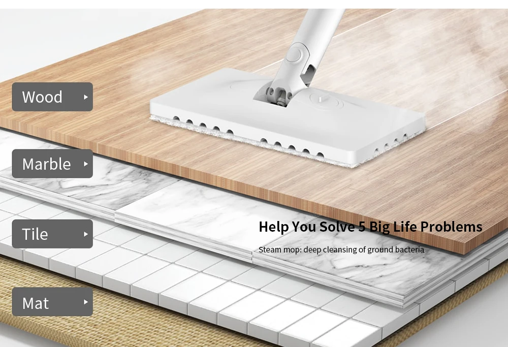 Xiaomi Deerma ZQ610 Multifunctional Handheld Steam Cleaner Anti-Dry Design Steamer Mop Sterilized Cleaner Removable Steam Mop. 