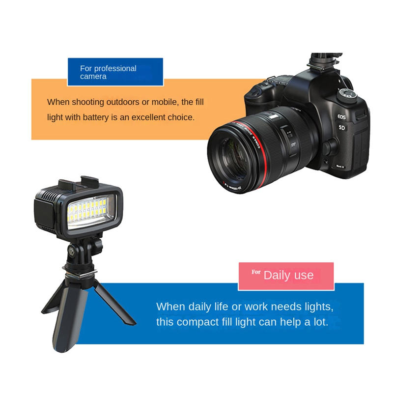40M Waterproof Underwater Diving Fill Light LED Video Light for Gopro Hero 10 9 8 Action Camera. 
