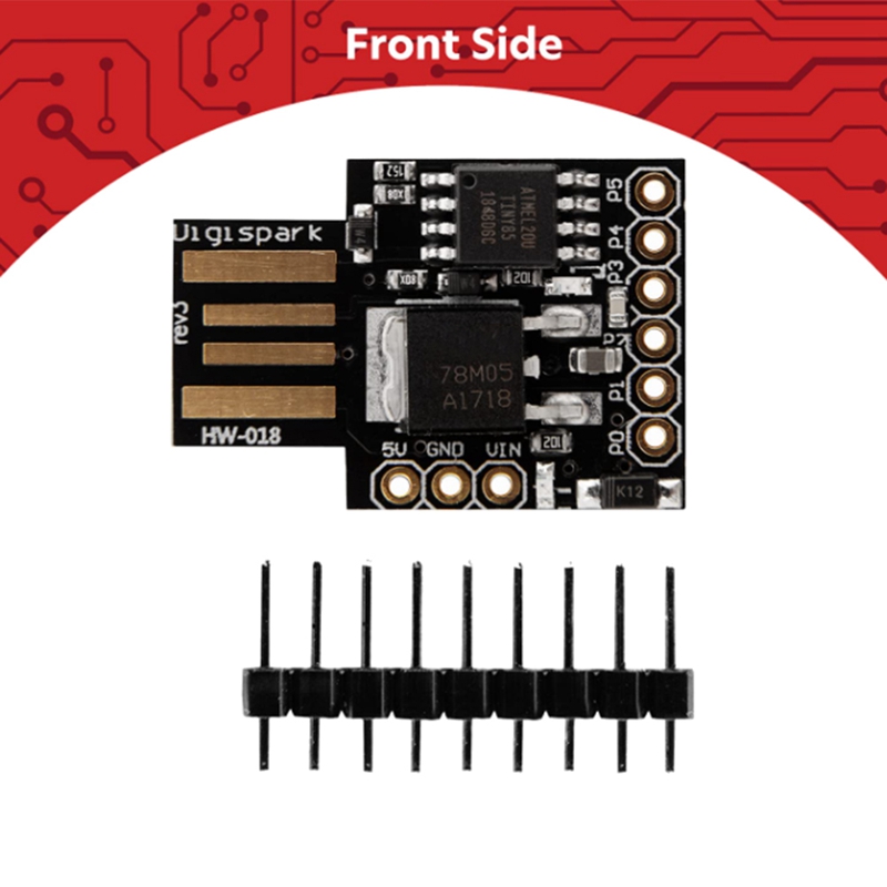 5Pcs ATTiny85 Digispark I2C LED Rev.3 Kickstarter 5V IIC SPI USB Development Board 6 I/O Pins for Arduino. 