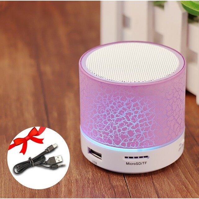 【Youyi】HQAi Colorful Mini Bluetooth Speaker Led Portable Cute Speaker Player USB Radio Music Sound for PC. 