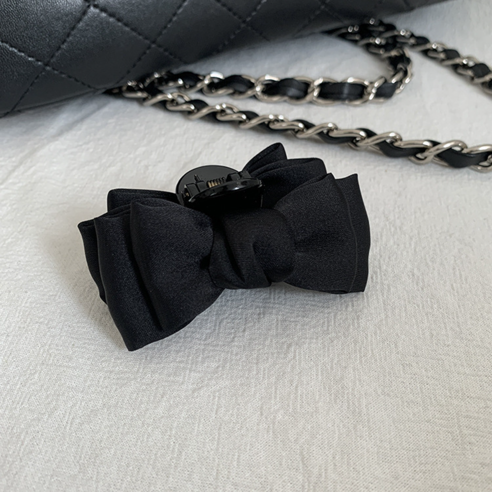 Black Bow Tie Hair Clip Headdress Small Size Fabric Black Grab Clip Hair Clamp for Fashion Styling Women/Girls Casual Wear Hair Decoration