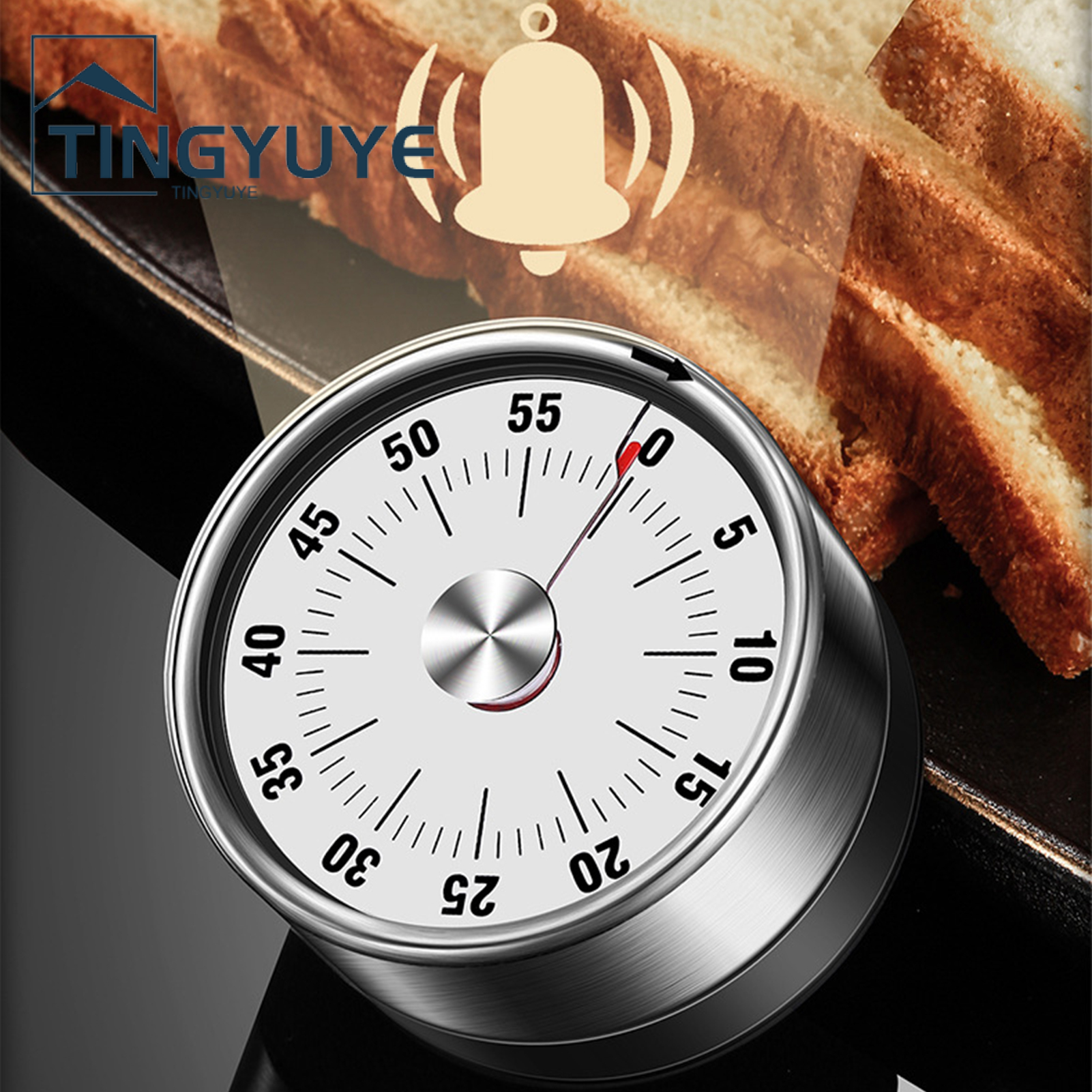 Mechanical Clock Eco-friendly Rust-proof Stainless Steel Manual Time Reminder Alarm Clock for Home. 