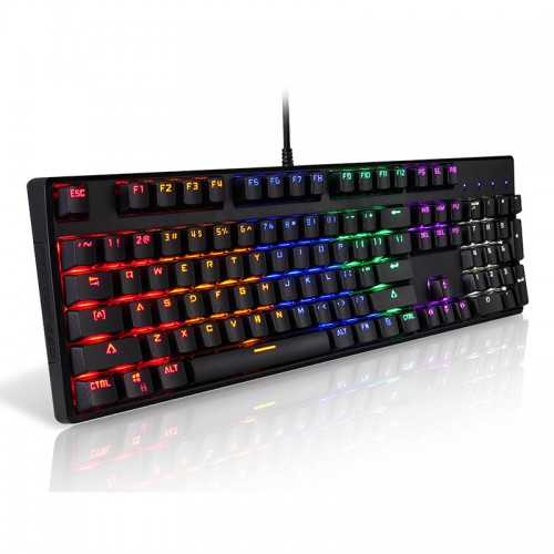 Motospeed CK107 Wired Mechnical Keyboard RGB black color with side laser