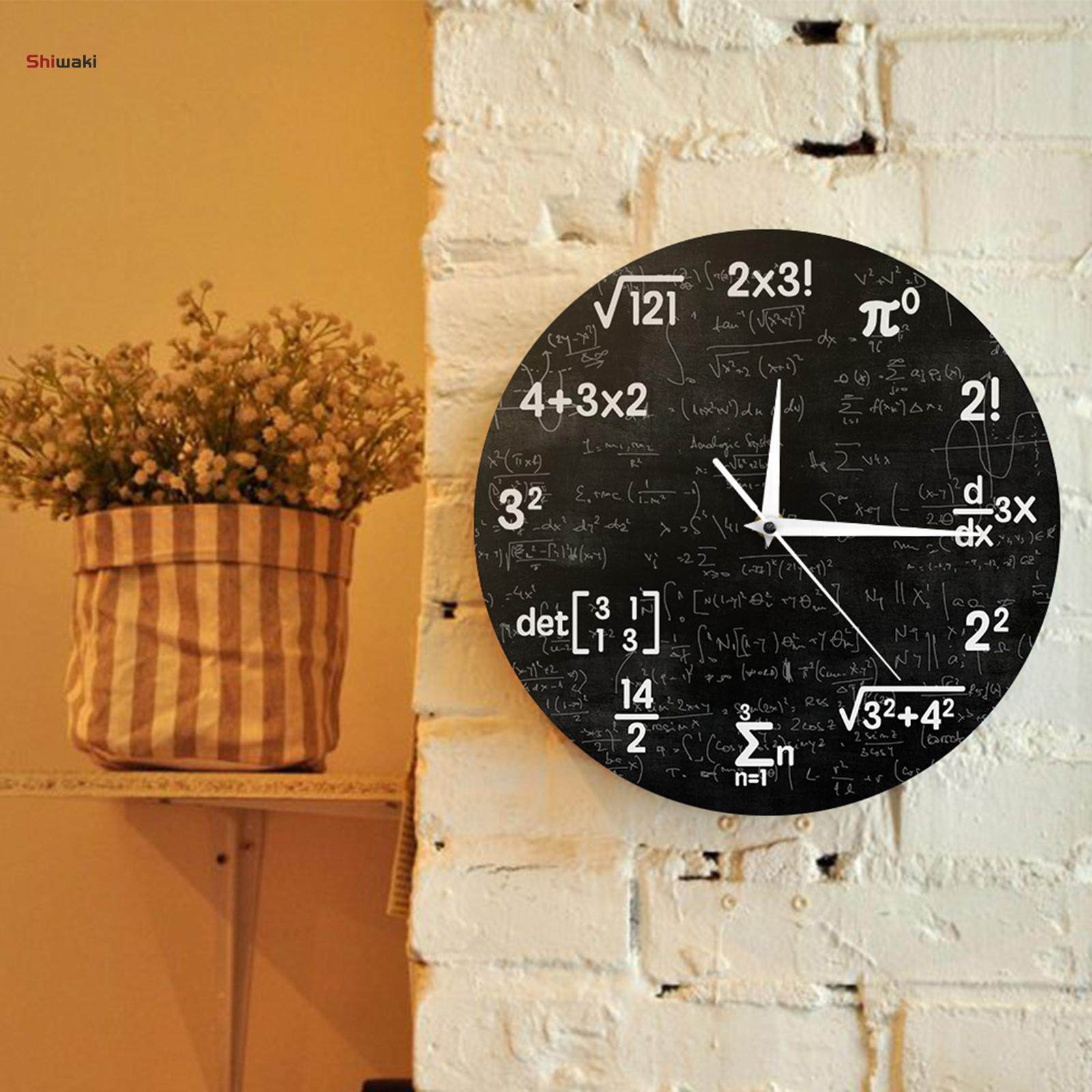 Chemical Elements Math Wall Clock - Wall Clock Silent Non Ticking Wall Art Decors for. 