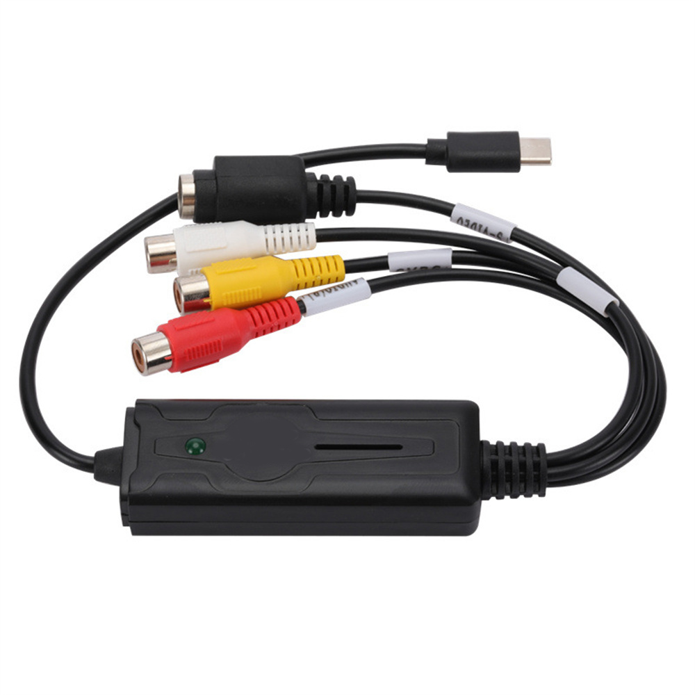 Type-C Audio Video Capture Card Adapter USB C To RCA Video Capture Converter For TV DVD VHS Capture Device 4.1