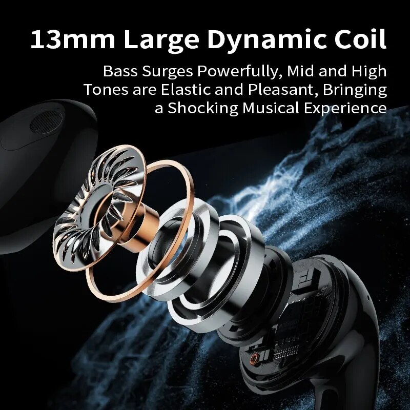 WEKOME TWS Wireless Bluetooth 5.3 Earbuds Cyberpunk Style HiFi Music Earphones Low Latency Touch Control Stereo Gaming Earbuds.