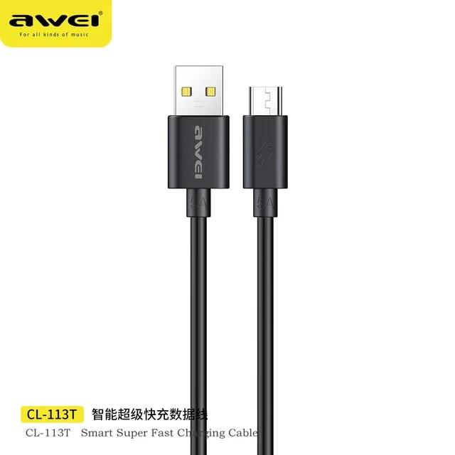 AWEI CL-113T Universal Type-C Fast Charging USB Data Cord for Android