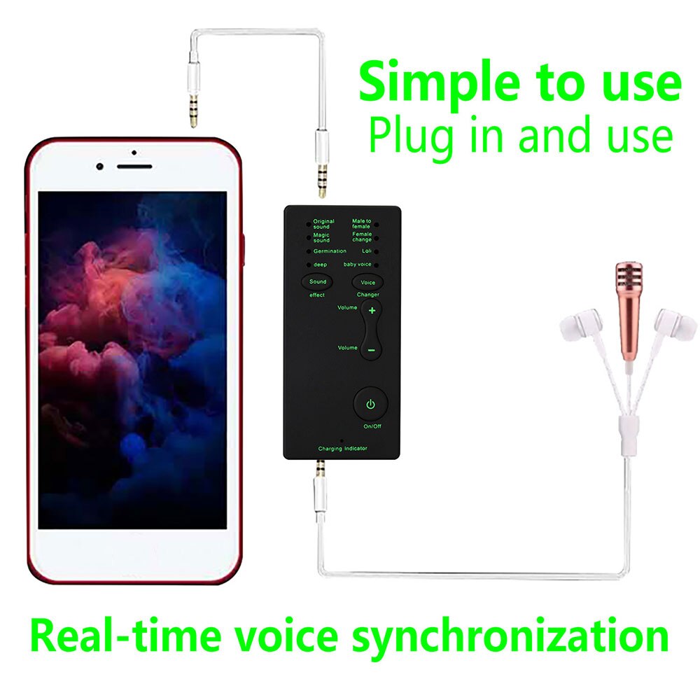 Voice Changer Device 7 Sound Changeing Modes Headphones Microphone Modulator for PS4 Xbox Computer PC Phone Tablet Kids. 