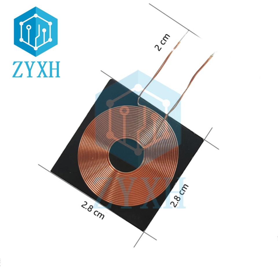 Qi Standard Wireless Charger Receiver Coil Copper P.C.BA Circuit Coil Square Round Shape Universal Charging Receiver Coil DIY Kit. 
