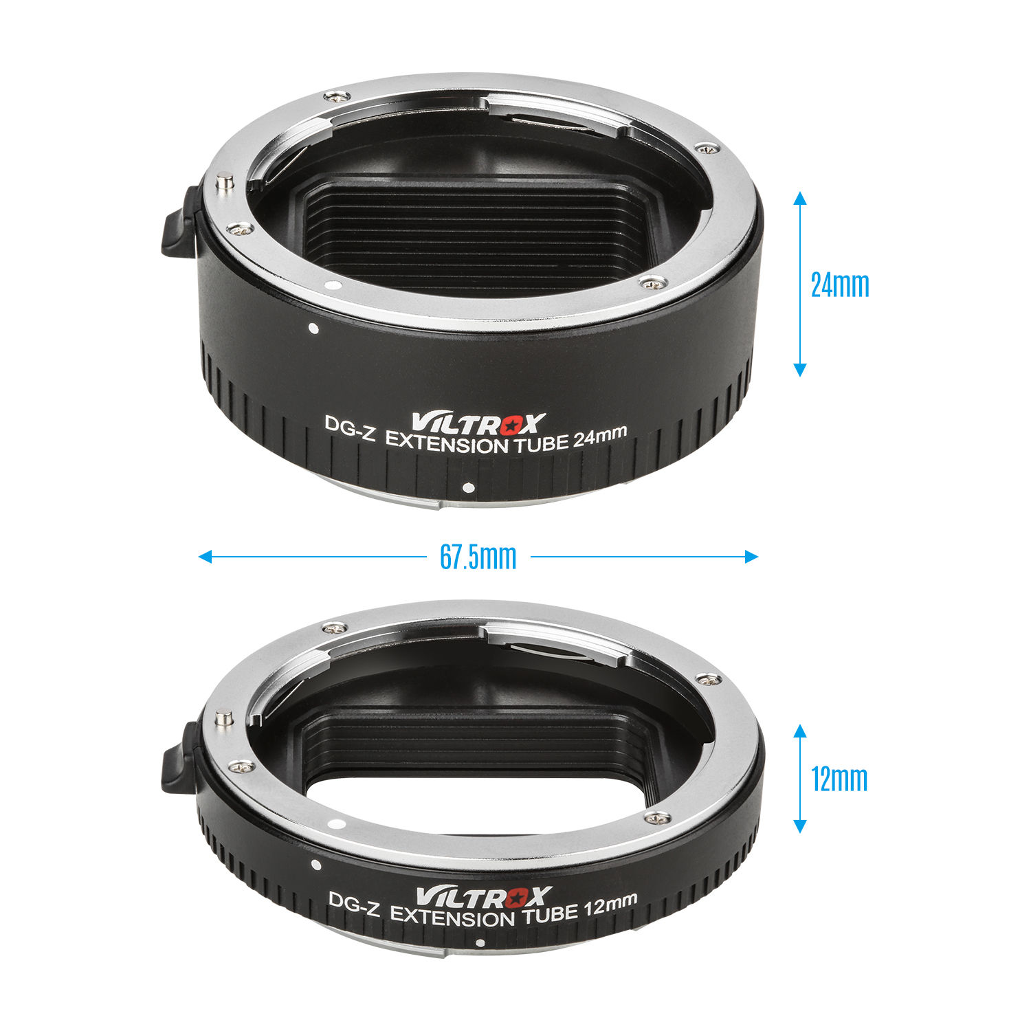 Viltrox DG-Z Automatic Macro Extension Tubes 12mm 24mm Full Frame Metal Adapter Ring Auto Focus Auto Exposure TTL Metering Compatible with Nikon Z Mount Cameras Lens Accessories. 