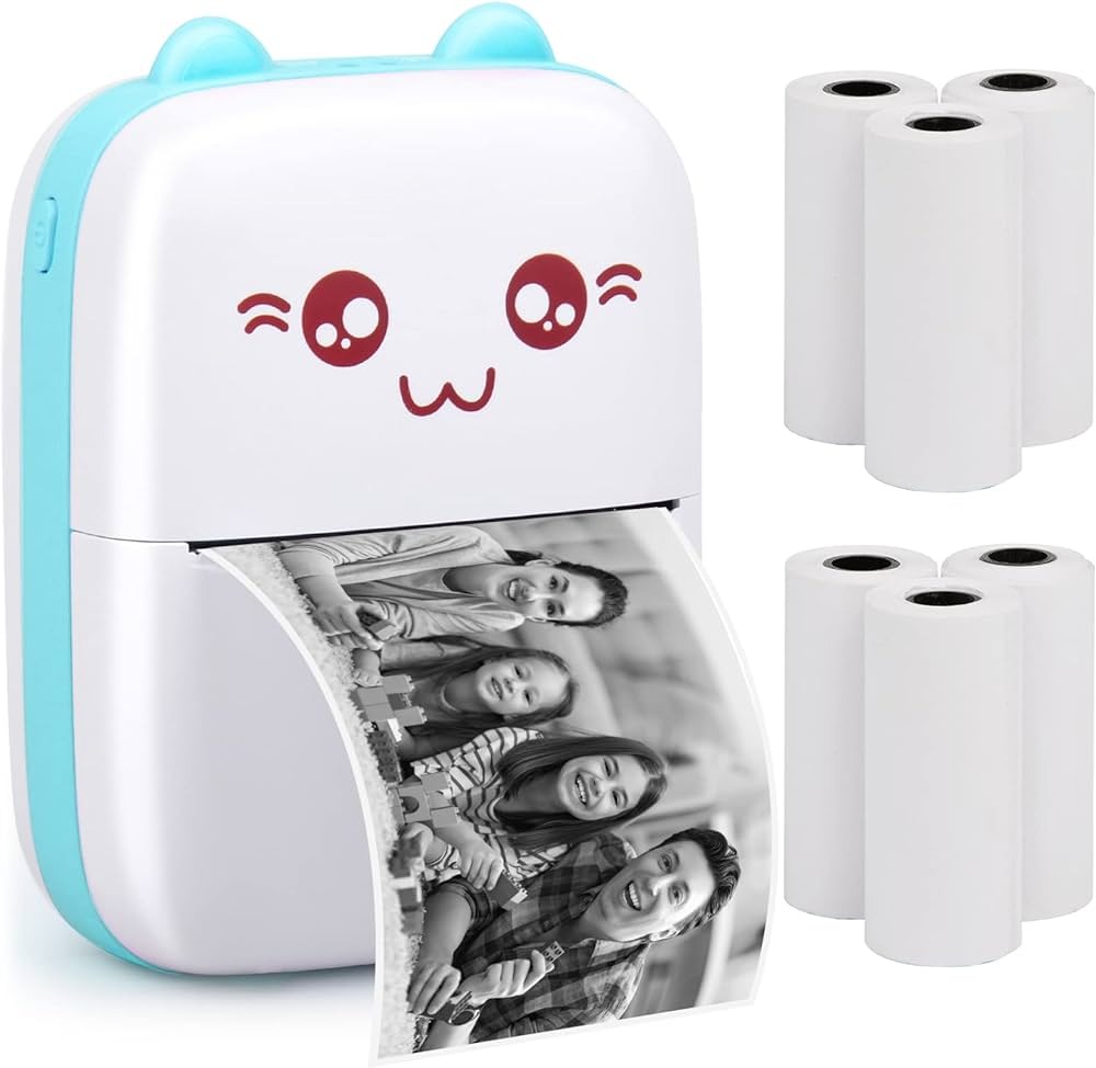 Mini Thermal Printer Compatible With Ios & Android - Convenient Printing Solution For Labels, Photos, And More. 