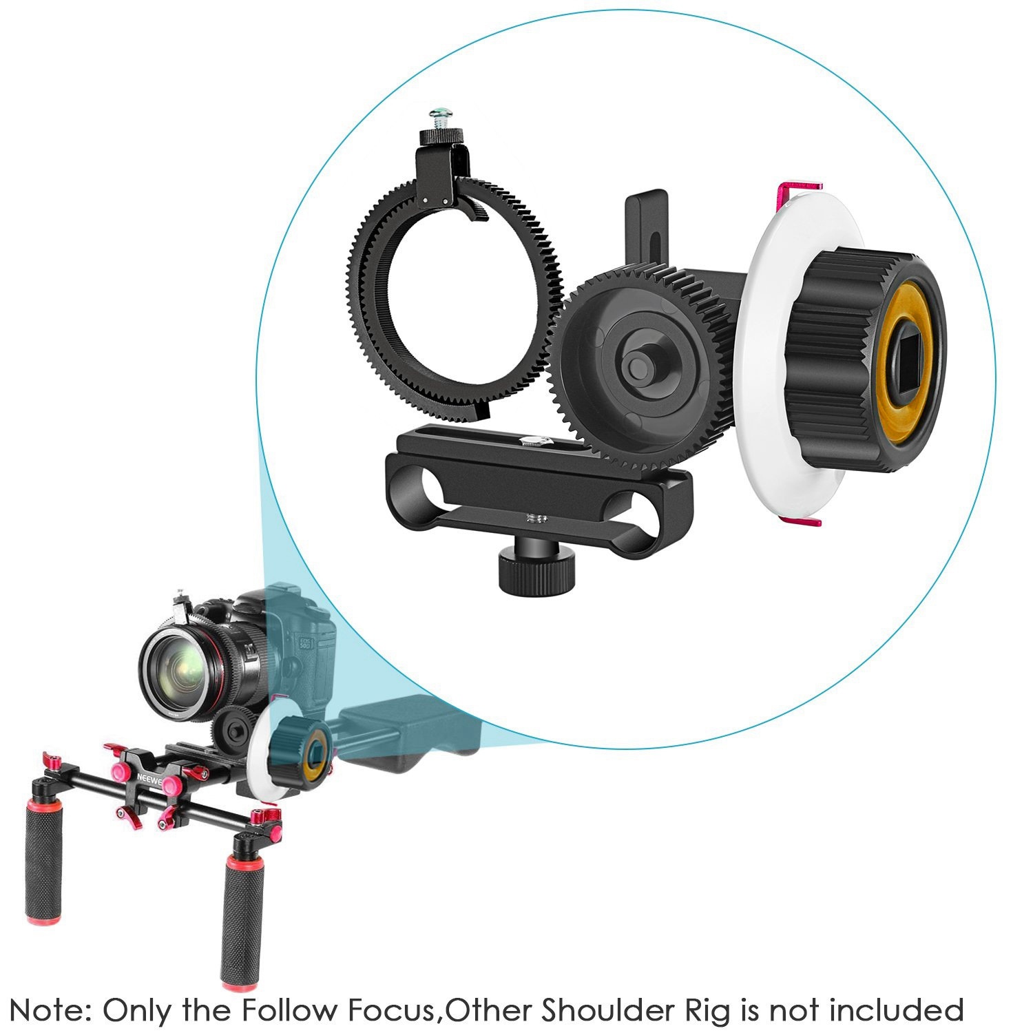 VD-F0 Camera Follow Focus 15MM with Gear Ring Belt for & DSLR. 