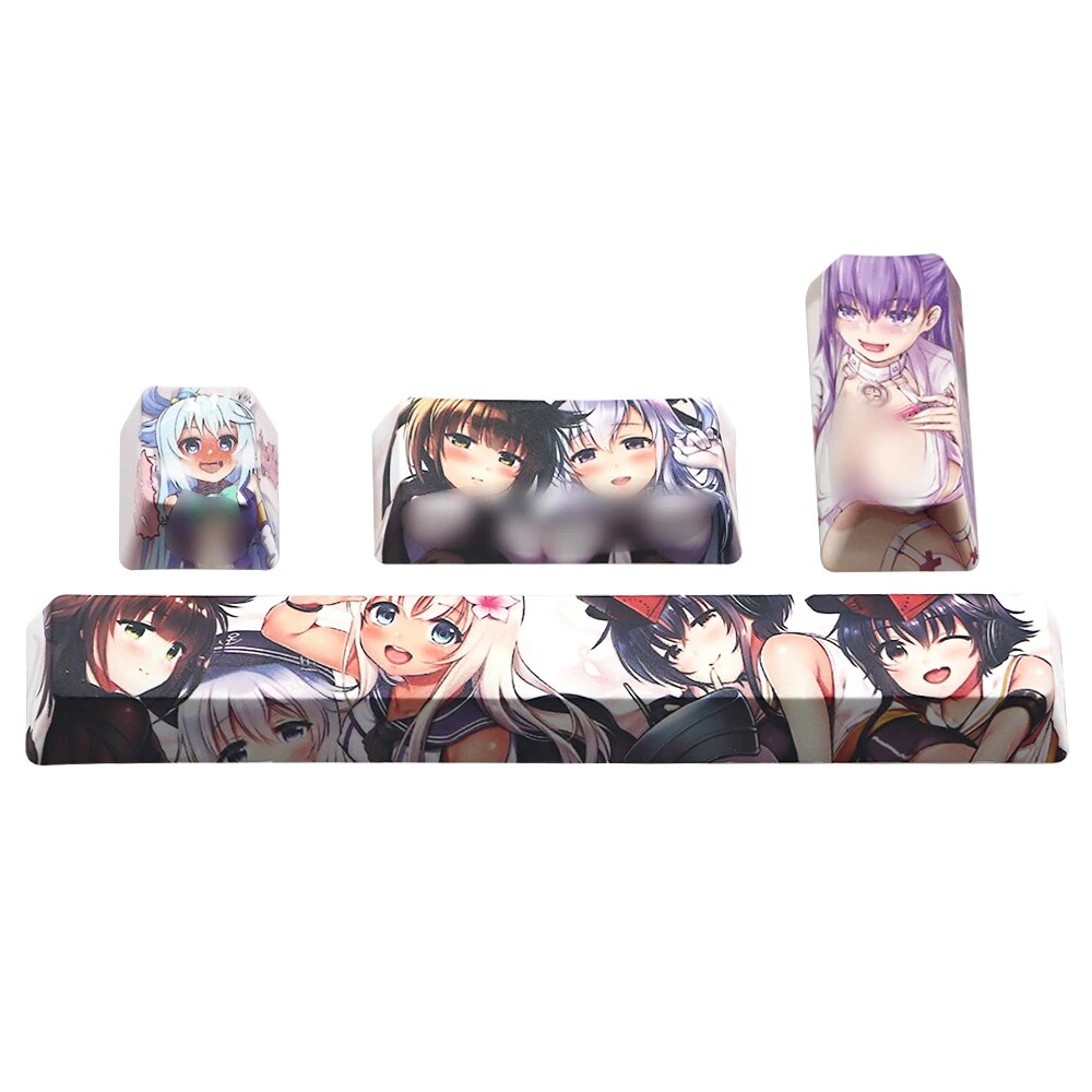 PBT Five sides Dye-subbed Ahegao keycap Space bar 6.25U Entre keys OEM profile Keycap for diy mechanical keyboard Japanese Anime. 