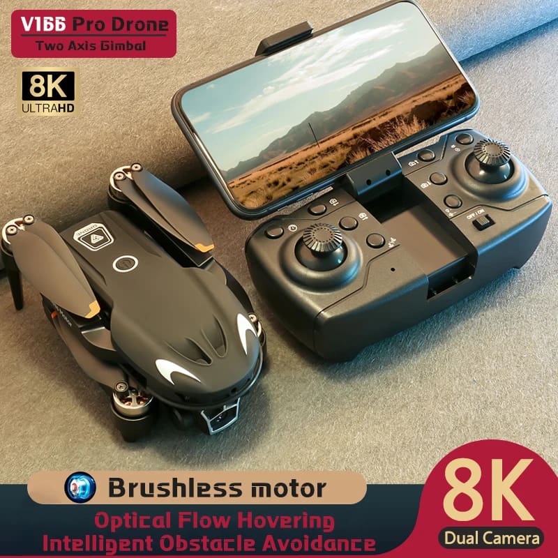 V166 PRO Drones Profesional 8K with HD Camera FPV 5G Wifi Brushless Motor Foldable RC Quadcopter Obstacle Avoidance Dron
