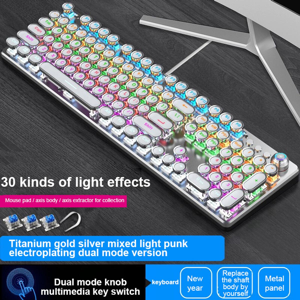 Knob Luminous Mechanical Keyboard Eating Chicken Computer Game Keyboard Computer Game E-element mechanical