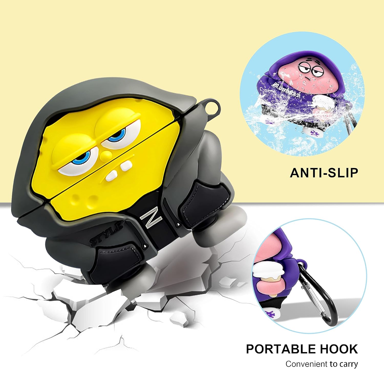 SpongeBob Patrick Star AirPods Pro 1st 2nd Gen Protective Case Durable Fun Design. 