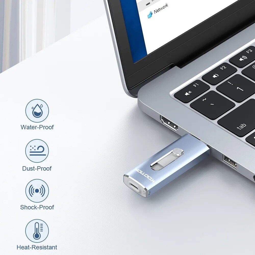 KOOTION U21 Type C USB Flash Drives 32GB 64GB 128GB 256GB OTG Pen Drive Memory Stick USB Key 3.0 Pendrive For Android PC Laptop. 