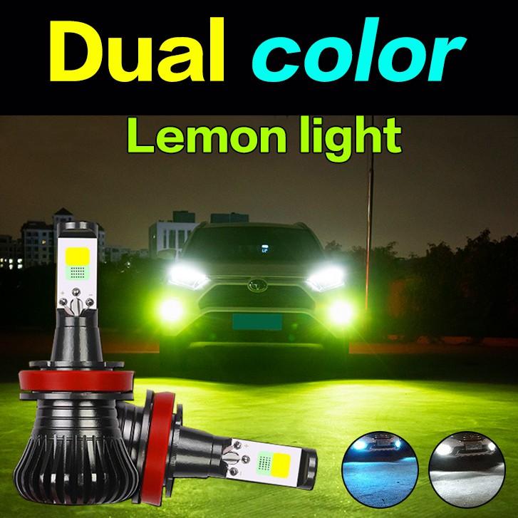 2piece Car LED Fog lamp Dual Colors fog light headlight headlamp H3 H7 H11 9005 881 H4 H8 H16 9006 HB3 HB4 880 881 H27 H1. 