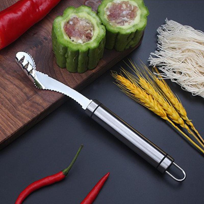 Jalape Corer Stainless Steel Chili Core eseeder ucchini er Corer And emoer With Serrated Edges For Vegetable