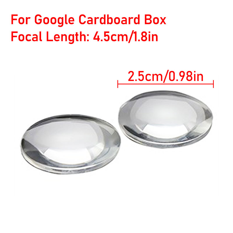 10Pcs Dia 25mm Focal Length 45mm BiConvex Clear Lens Convex Glass Lens For Google Cardboard Box 3D VR Glasses Magnifying Lens. 