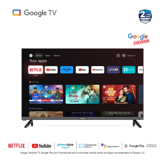 Vision 32" Google Smart Android Wi-Fi Voice Control LED TV ( 32Z10 OPTIMA )