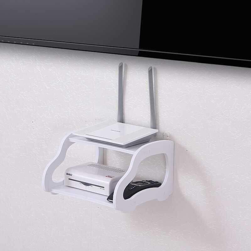 2 layer Wall Mount Wifi Router Storage Rack Wall Mount Wifi Router Storage Set-top Box. 
