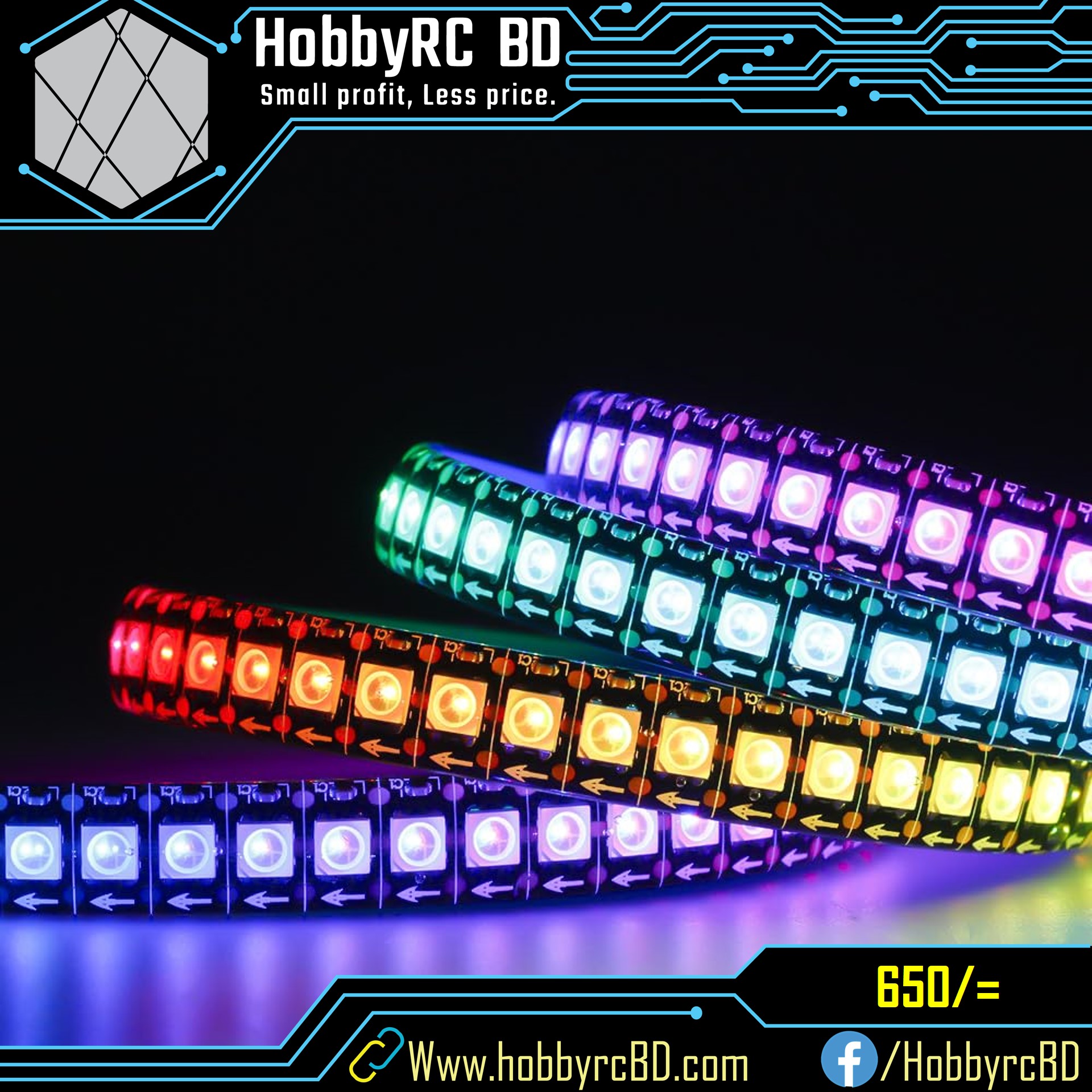WS2812 5V Programmable Neopixels RGB LEDs 60 LED/Meter IP65 Waterproof