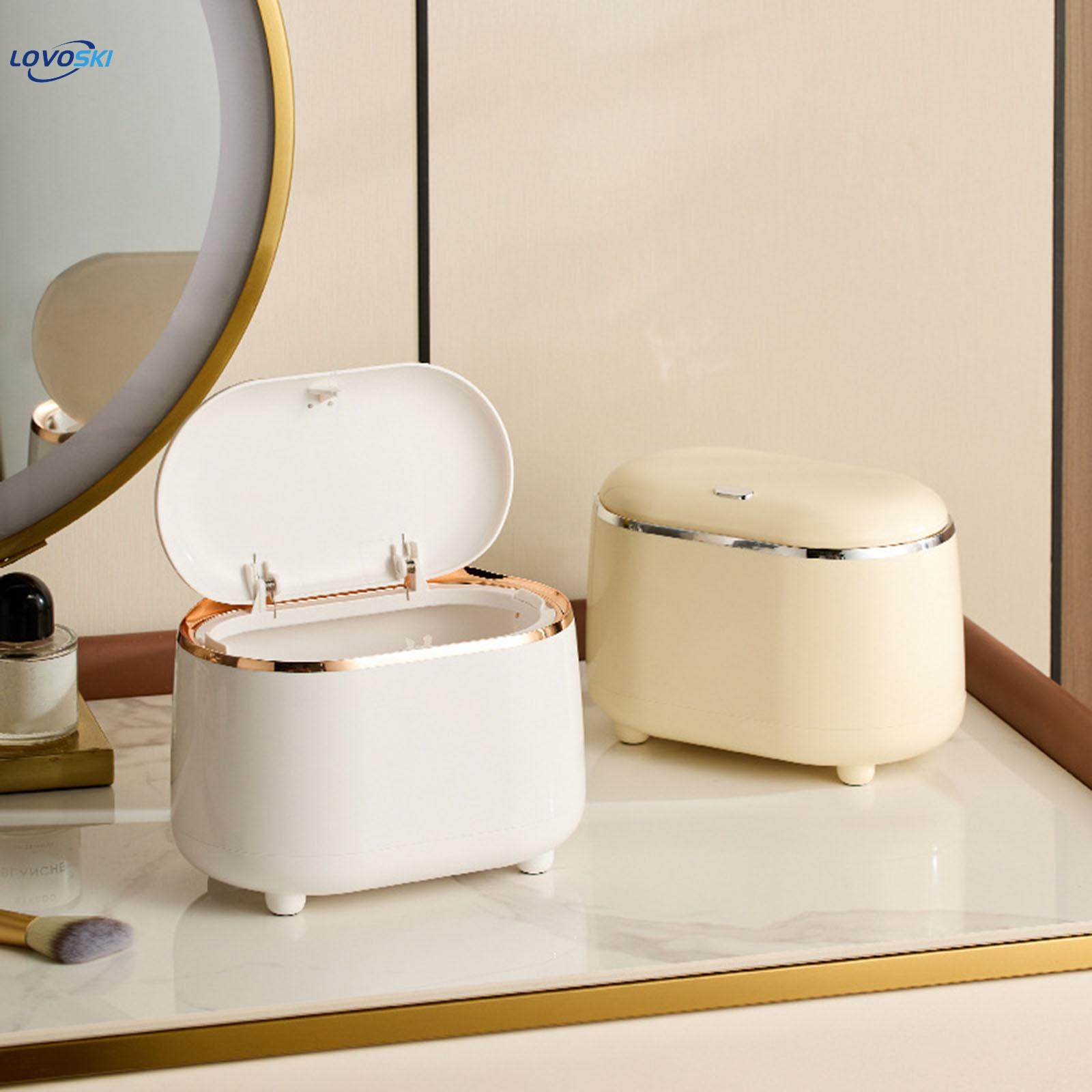 Mini Tabletop Trash Can with Lid Countertop Trash Bin. 