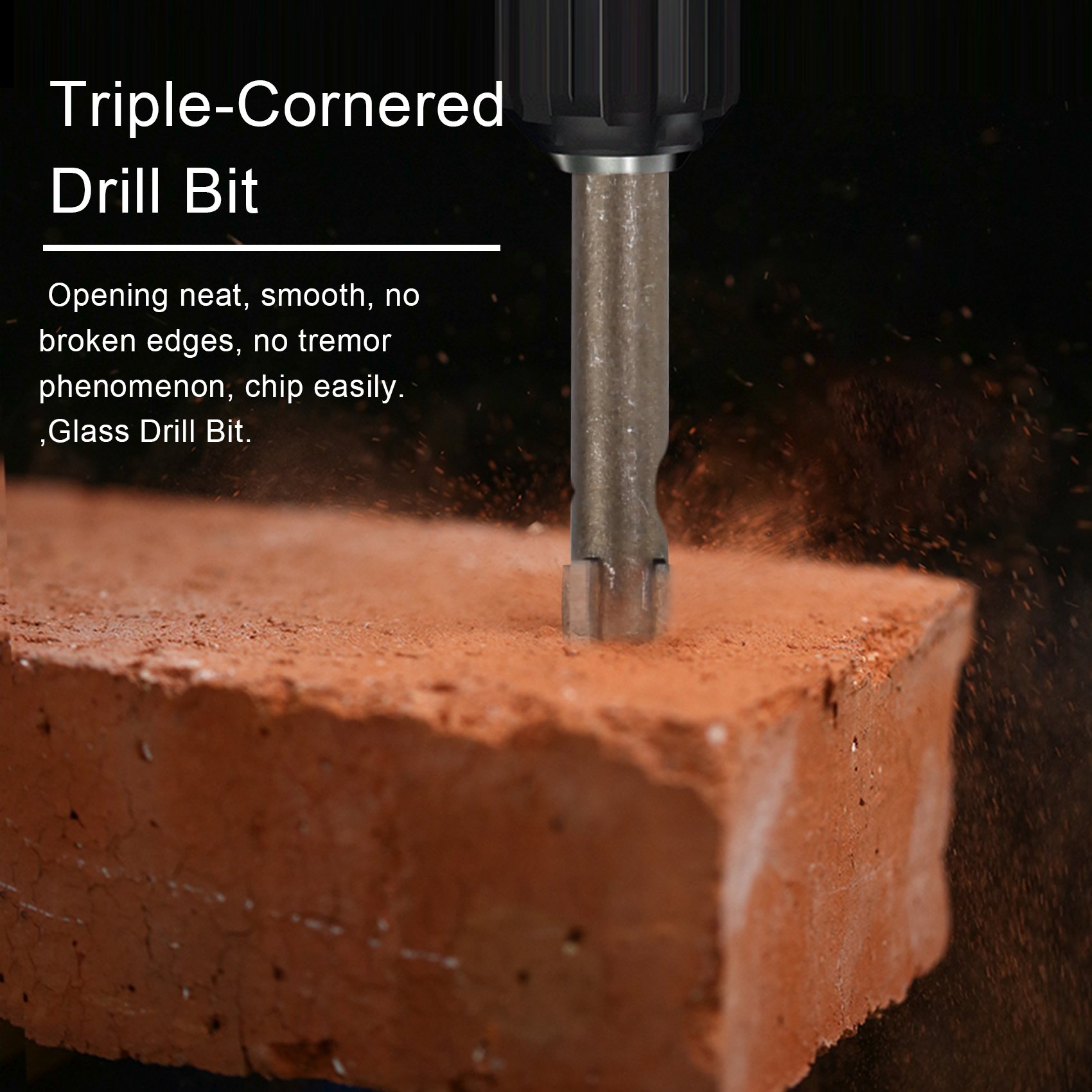 Efficient Universal Drilling Tool, Multifunctional Triple-Cornered Cross Alloy Drill Bit Set. 