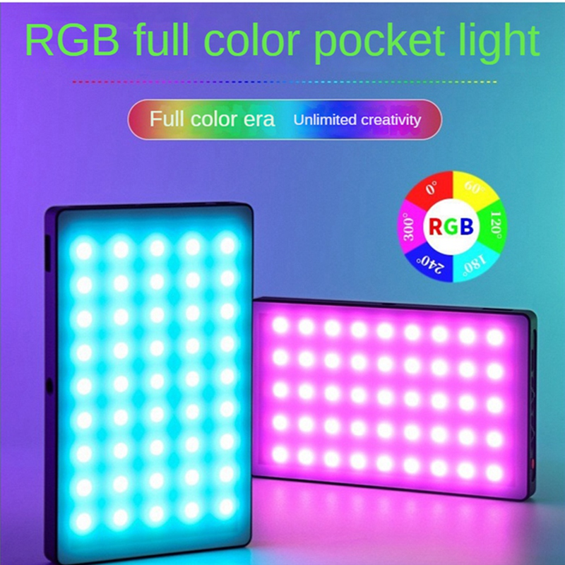 RGB Full-Color Lamp Square Pocket Light LED Fill Light Photography Full-Color LED Charging Light. 