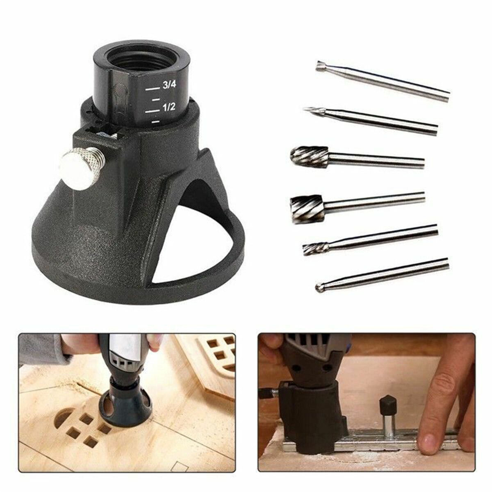 GC 29 PCs Rotary Multi Tool Cutting Guide HSS Router Drill Bits Attachment Multi-Material Cutting Kits Wood Engraving Router Bit Durable Rotary Tools Accessories For DIY Woodworking. 