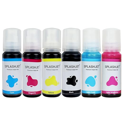 Epson 057 Splashjet Premium Refill Ink for Epson L8050, L18050 Printer . 6 Color Ink. Full Set 6 Color Ink. 70gm. 
