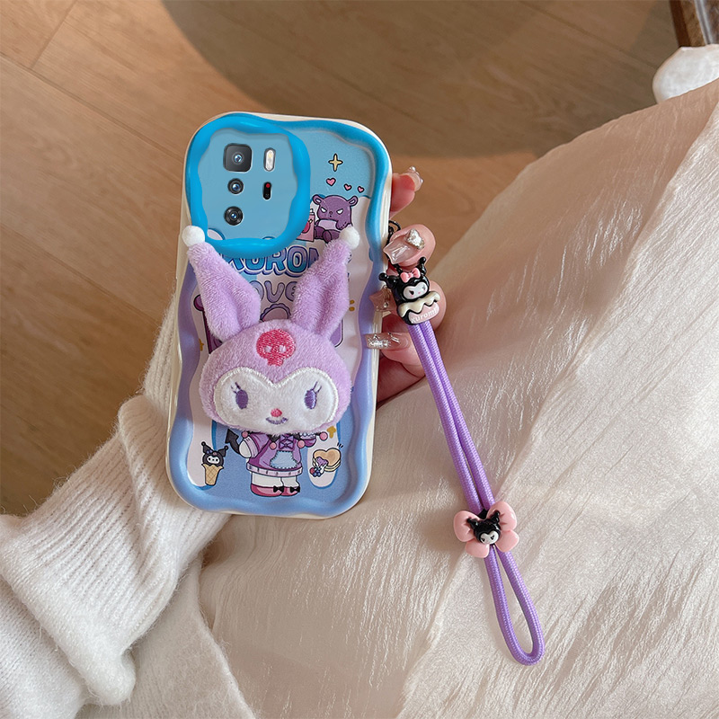 lthmy for Redmi Note 10 PRO 5G case TPU silicone 3D cartoon plush doll cute shockproof soft case phone cover with lanyard