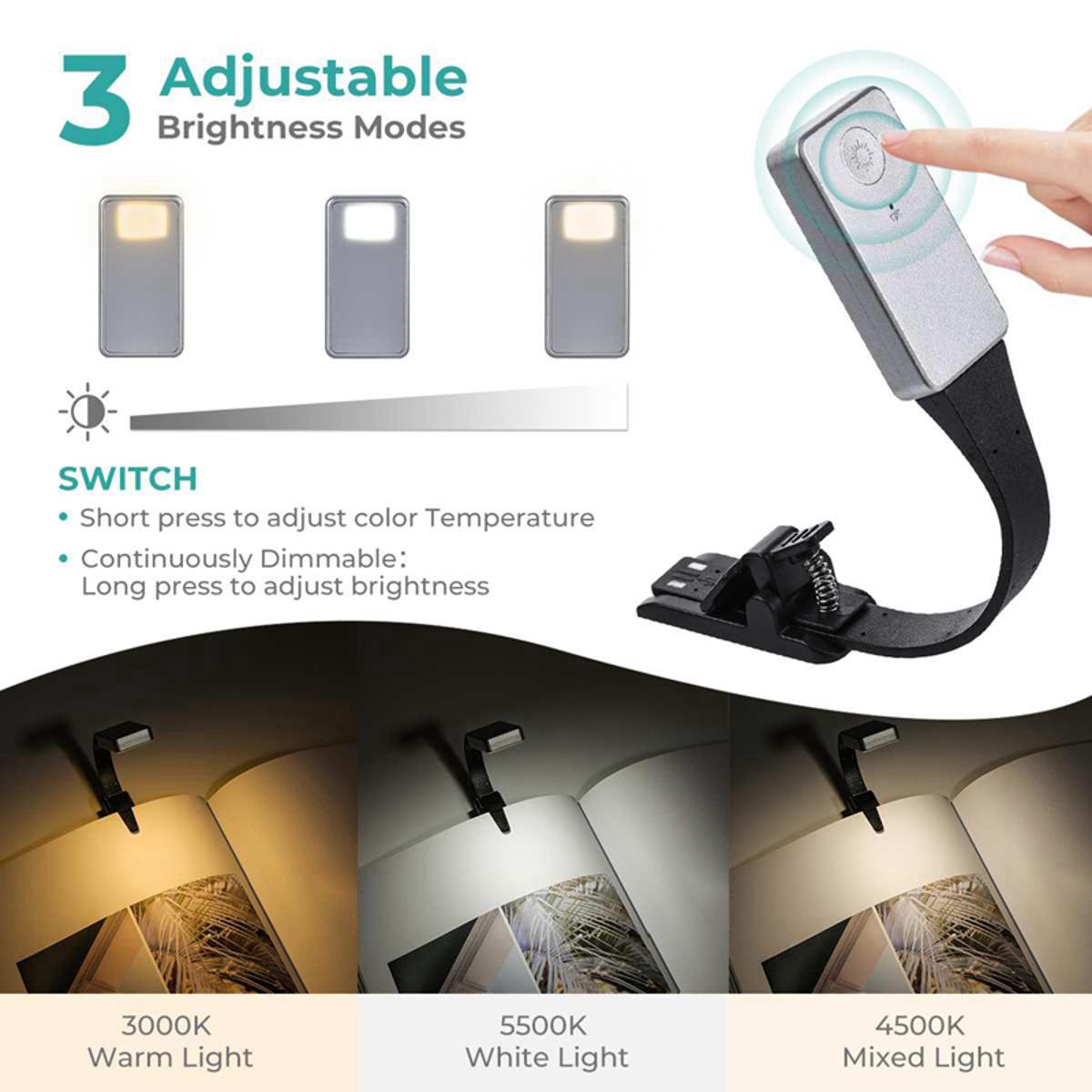 Rechargeable E-Book Led Light for Kindle Paper Usb Reading Lamp Clip