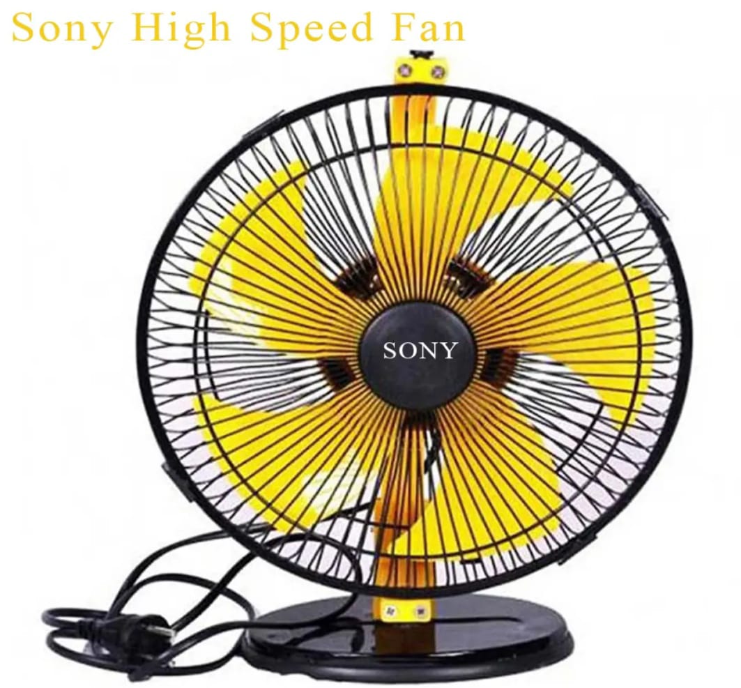 High Speed Table Fan 9 Inc Sony ( 1 Years Warranty) Steel Base 5 wings. 