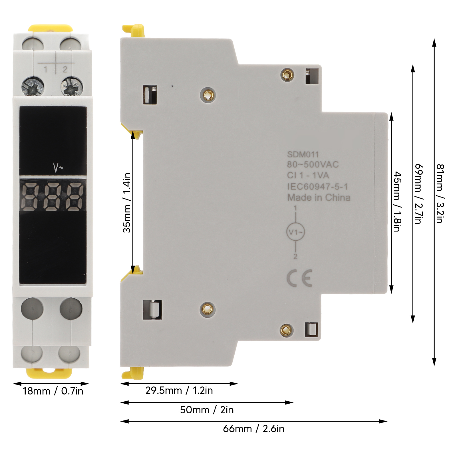 Voltmeter Modulization Single Phase Voltage Meter for Electrical Appliance