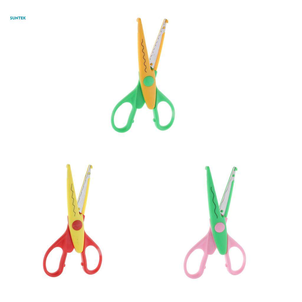 Scrapbooking Edger Scissors Paper Decorative Edge Scissors,Wave/Lace/Zigzag edge Scissors for Scrapbooking Album Creative Diary Handicraft School Paper Pinking Shear - Multi, zigzag. 
