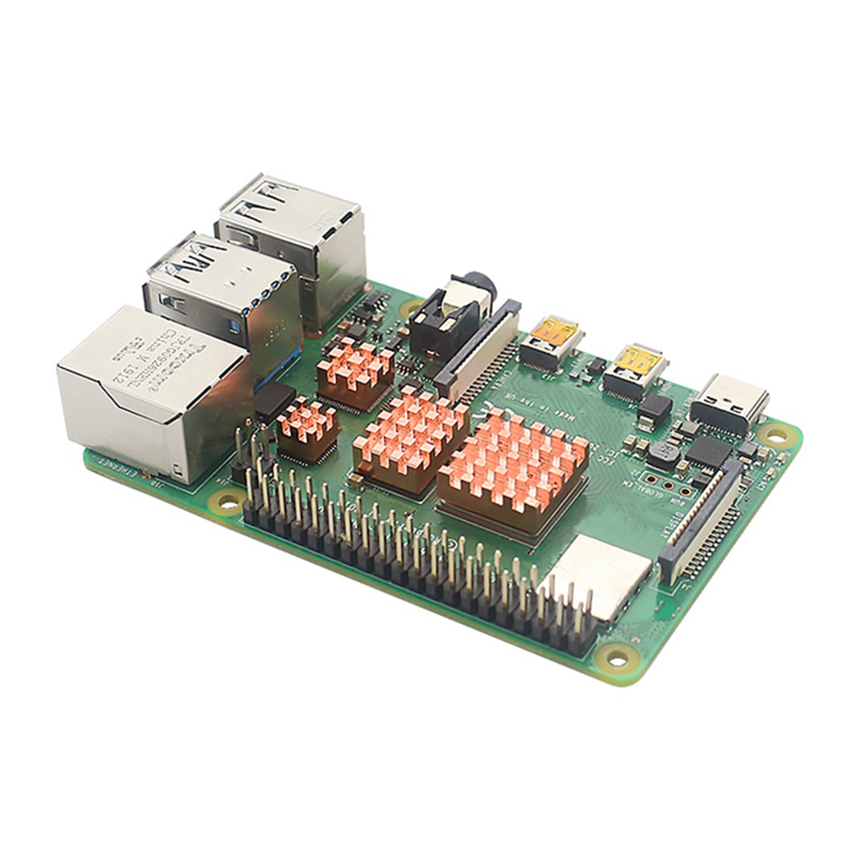 4Set Heat Sink Metal Copper Heatsink Passive Cooling Pad Heat Dissipation Radiator for Raspberry Pi 4 Model B. 
