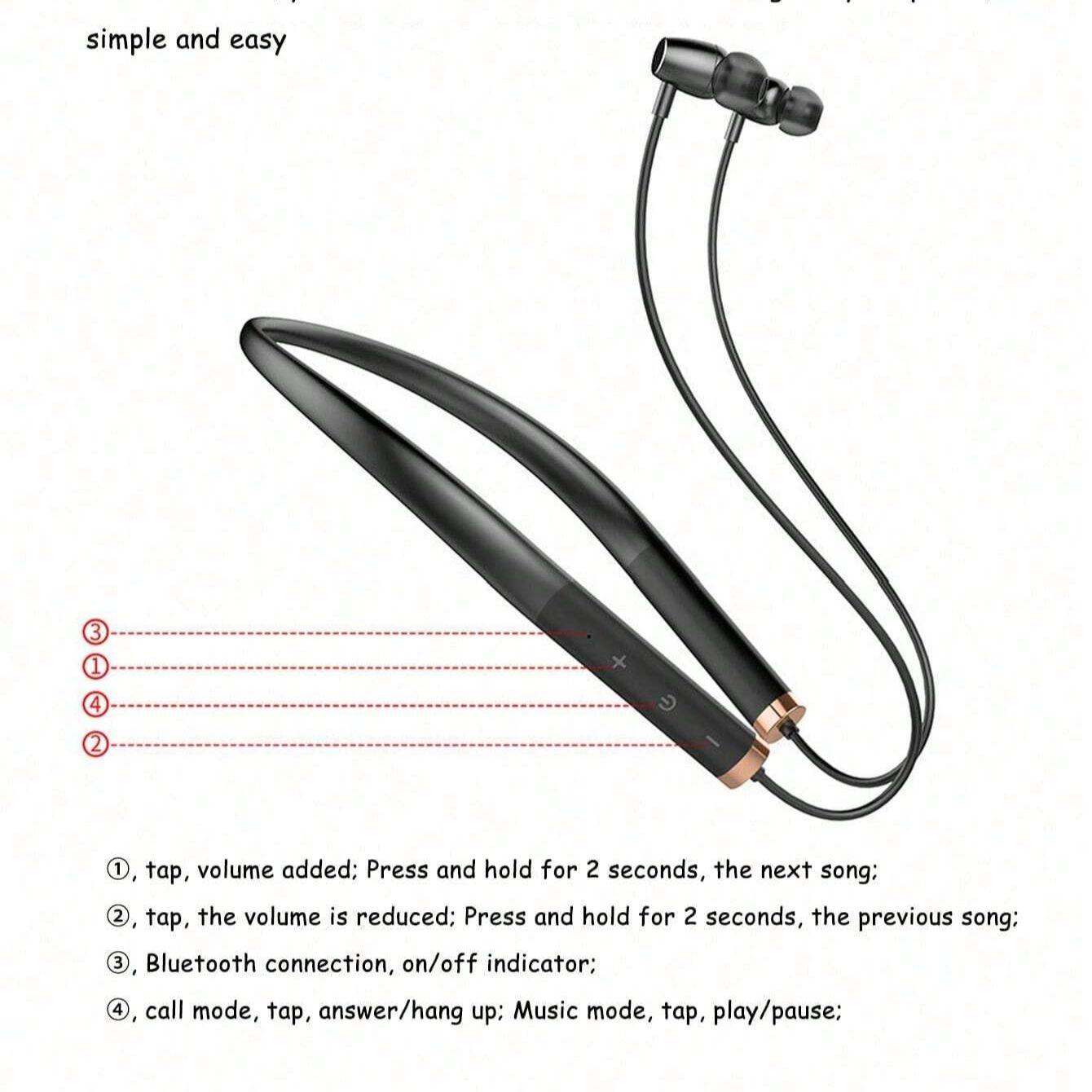 New CNB-04 Sports Bluetooth Neckband Waterproof ENC Noise Cancelling Stereo Touch Control Headphones. 