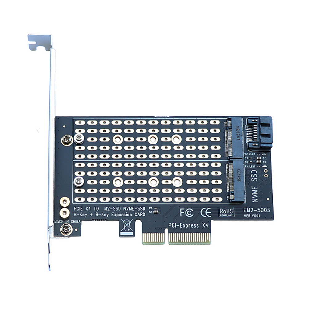 Add On Cards PCIE to M2/M.2 Adapter SATA M.2 SSD PCIE Adapter NVME/M2 PCI E Adapter SSD M2 to SATA PCI-E Card M Key +B Key with wear-resisting property. 