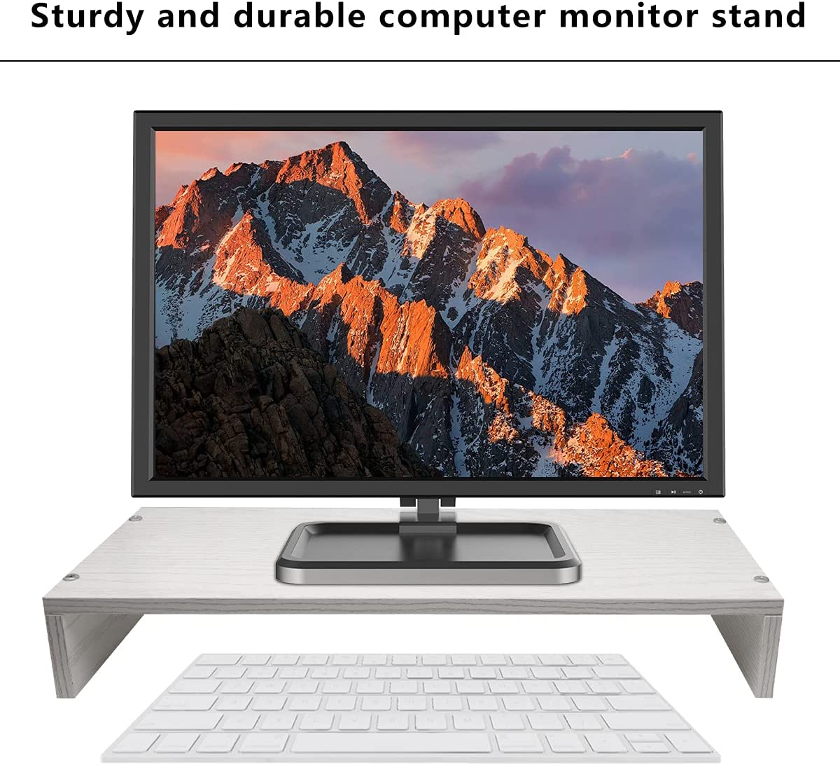 Monitor Riser With Sturdy- Stable Wooden 19.6-Inch Platform Mouse Keyboard Storage Computer Riser Easy Install Laptop Stand Riser. 