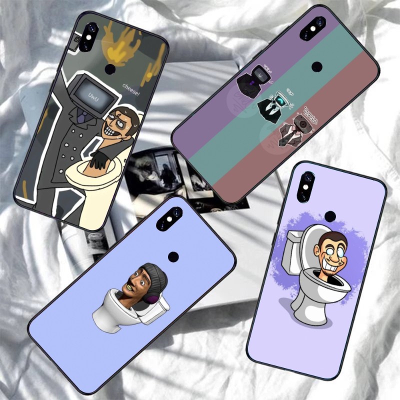 Skibidi Toilet Mobile Cell Phone Case for Xiaomi Redmi Note 12 11 10 9T 8 7 Pro 9 9A 9C 8 Black Soft Phone Cover Funda. 