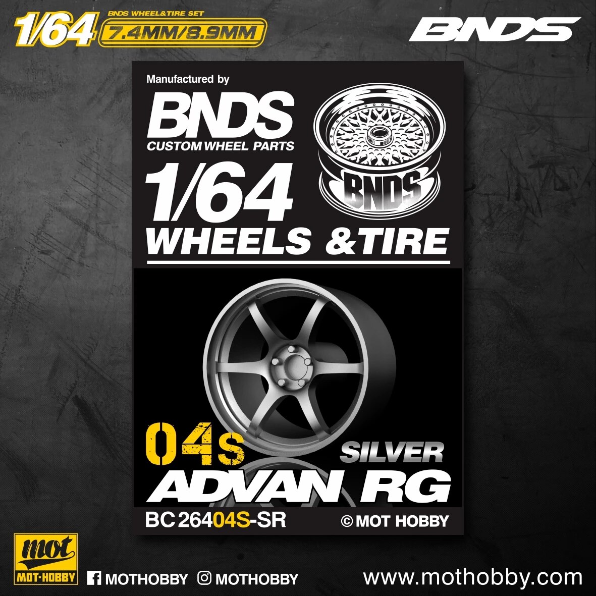 【Yurui】New BND 1/64 Wheel With Tire AB Aembly Rim Modified Part for Model Car tyle Detail-up et New Clearance. 